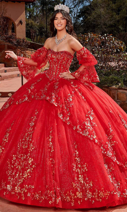 Rachel Allan RQ2178 - Detachable Sleeve Tiered Ballgown