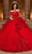 Rachel Allan RQ2192 - Long Sleeve Off Shoulder Ballgown Ball Gowns 0 / Red