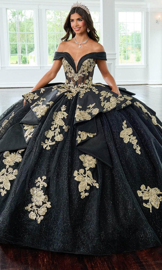 Rachel Allan RQ2222 - Off Shoulder Pleated Peplum Ballgown