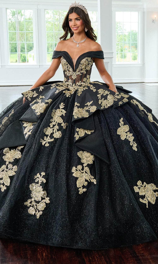 Rachel Allan RQ2222 - Off Shoulder Pleated Peplum Ballgown