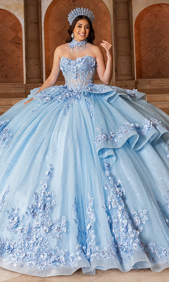 Rachel Allan RQ2241 - Strapless Applique Ball Gown