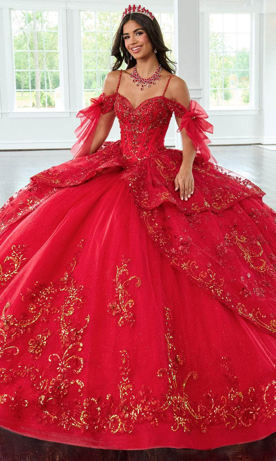 Rachel Allan RQ3147 - Bow-Tied Sleeve Beaded Ballgown