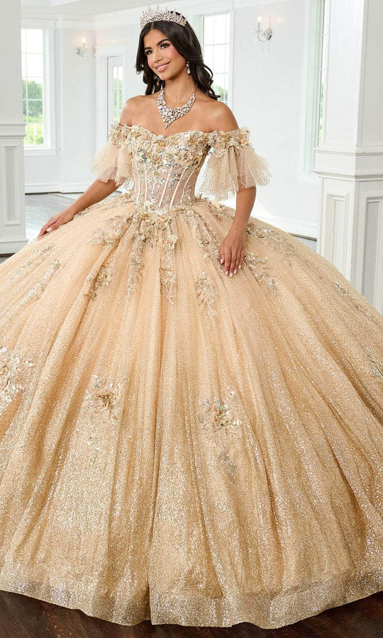 Rachel Allan RQ3150 - Off Shoulder Ballgown with Detachable Sleeves