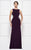 Rina Di Montella RD2029 - Beaded Cowl Back Evening Dress Evening Dresses 4 / Aubergine