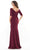 Rina Di Montella - RD2733 Brooch Accented Off-Shoulder Prom Gown Mother of the Bride Dresses 16 / Taupe