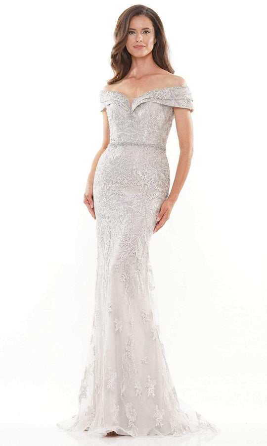 Rina di Montella RD2737-1 - Off Shoulder Beaded Lace Formal Dress