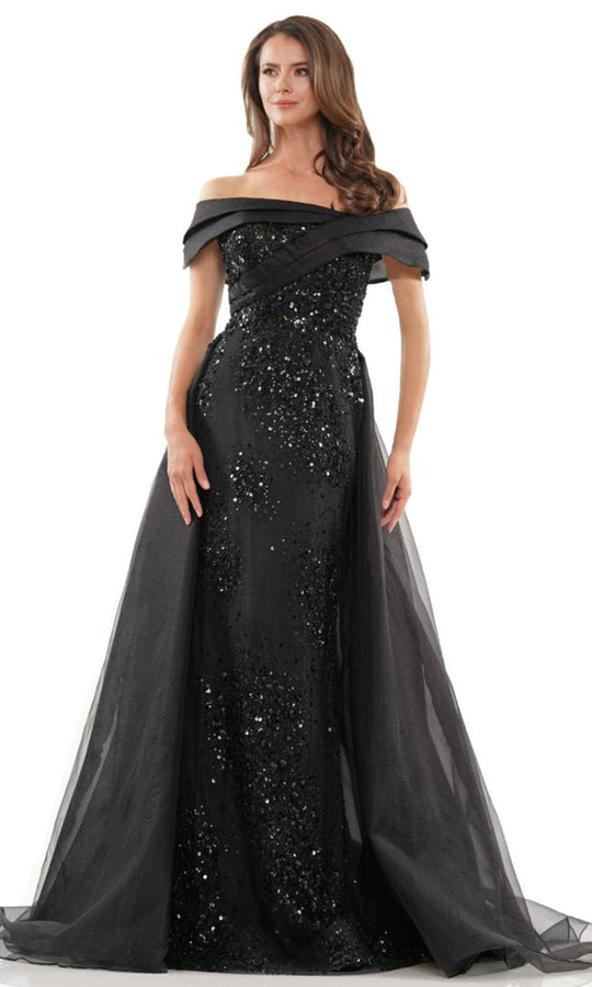 Rina Di Montella RD2816 - Off-Shoulder Pleated Detail Evening Gown