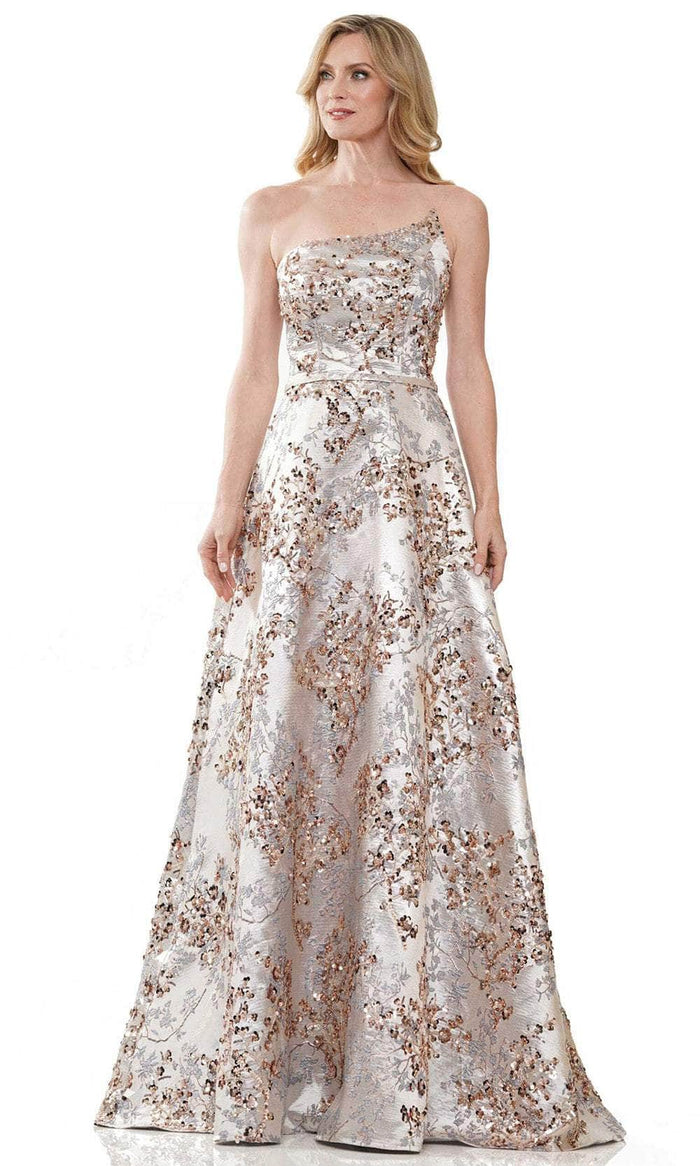 Rina di Montella RD2913 - Strapless Beaded A-Line Dress Prom Dresses 6 / Rose Gold