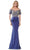 Rina di Montella RD2918 - Embroidered Off Shoulder Formal Gown Formal Gowns 4 / Blue Iris