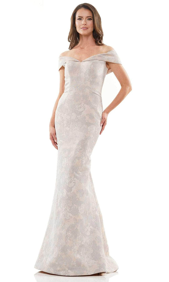 Rina Di Montella RD2937 - Cap Sleeve Jacquard Formal Gown