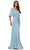 Rina di Montella RD2974 - Surplice V-Neck Pleated Formal Gown Special Occasion Dress 6 / Seafoam