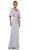 Rina di Montella RD2974 - Surplice V-Neck Pleated Formal Gown Special Occasion Dress 6 / Silver