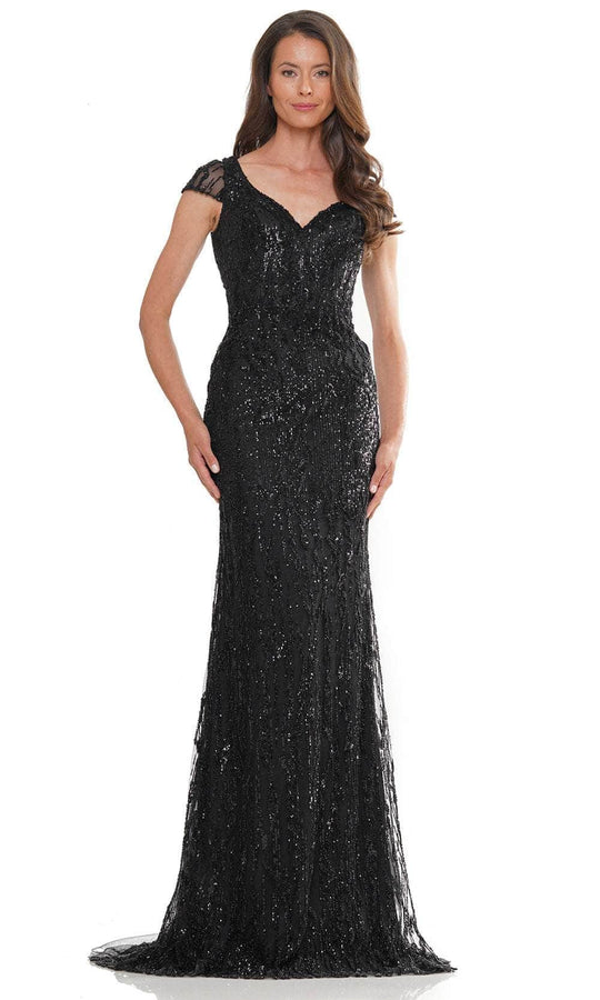Rina di Montella RD2978-1 - Beaded Bodice Sheer Cap Sleeve Gown