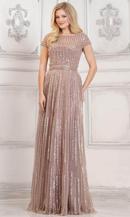 Rina di Montella RD3101 - Bateau Fully Beaded Formal Gown