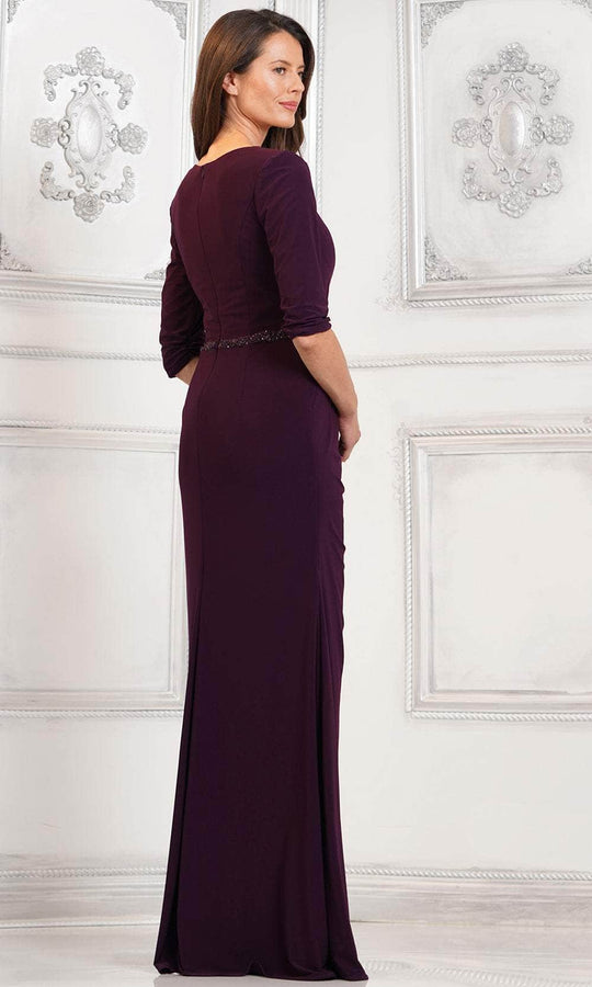 Rina di Montella RD3109 - Ruched V-Neck Evening Dress
