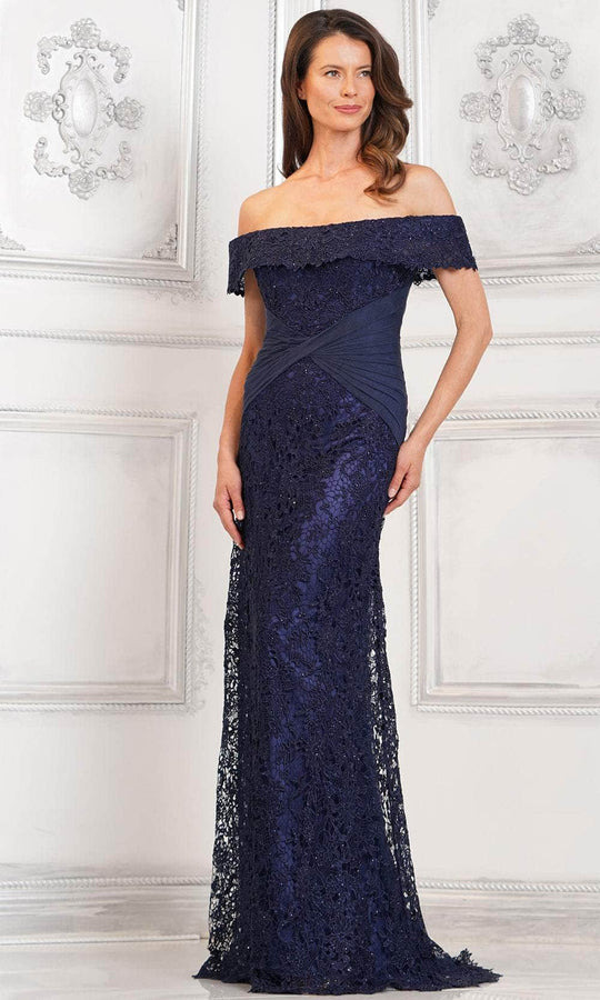 Rina di Montella RD3129-1 - Floral Lace Off Shoulder Gown