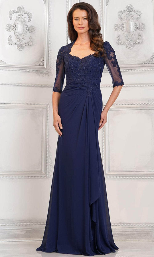Rina di Montella RD3132 - Quarter Sleeve Draped Evening Dress