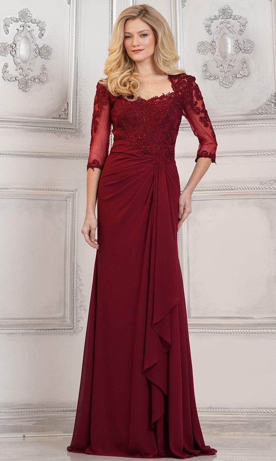 Rina di Montella RD3132 - Quarter Sleeve Draped Formal Gown