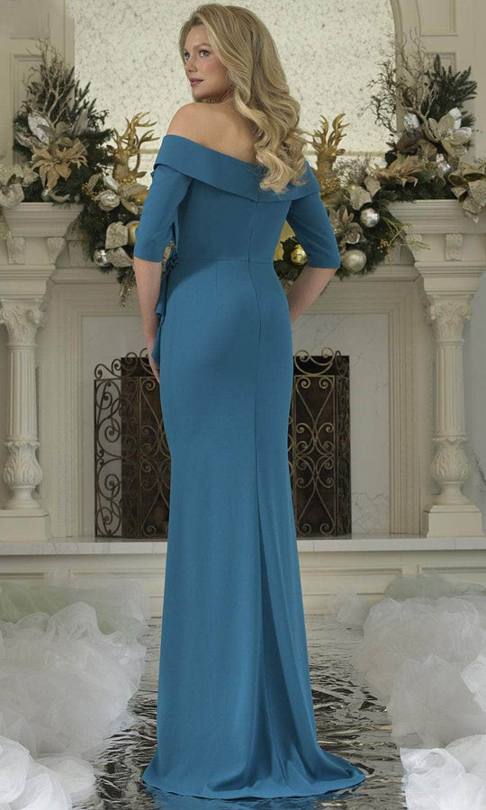 Rina Di Montella RD3202 - Off Shoulder Ruffle Sheath Gown