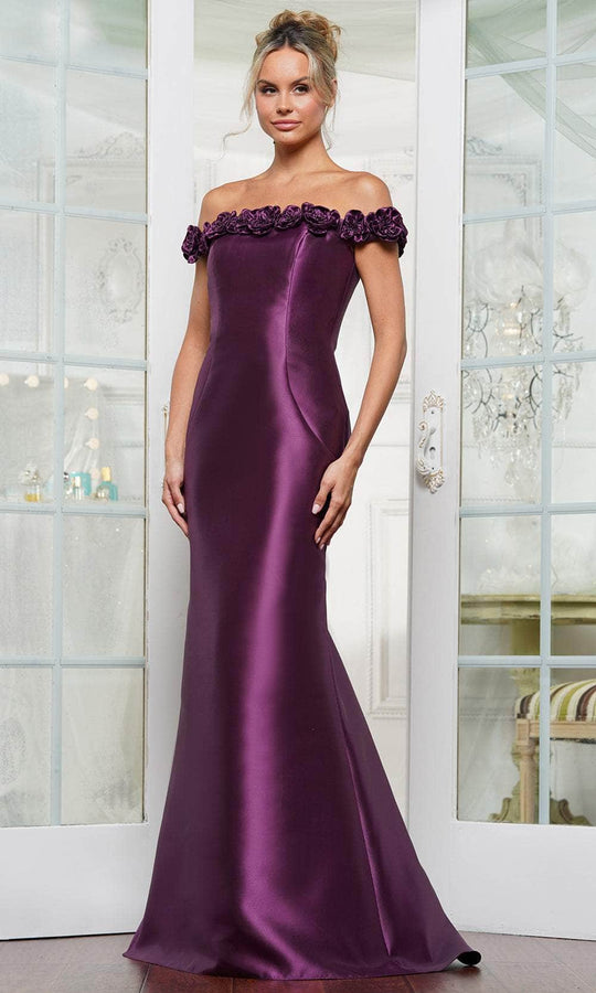 Rina Di Montella RD3205 - 3D Floral Straight Neckline Formal Gown