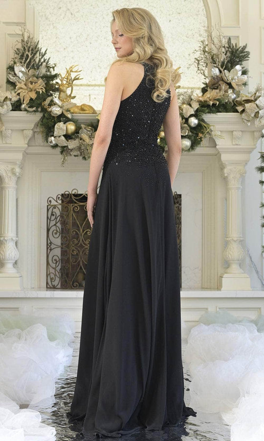 Rina di Montella RD3304-1 - Beaded Halter Chiffon Gown with Shawl