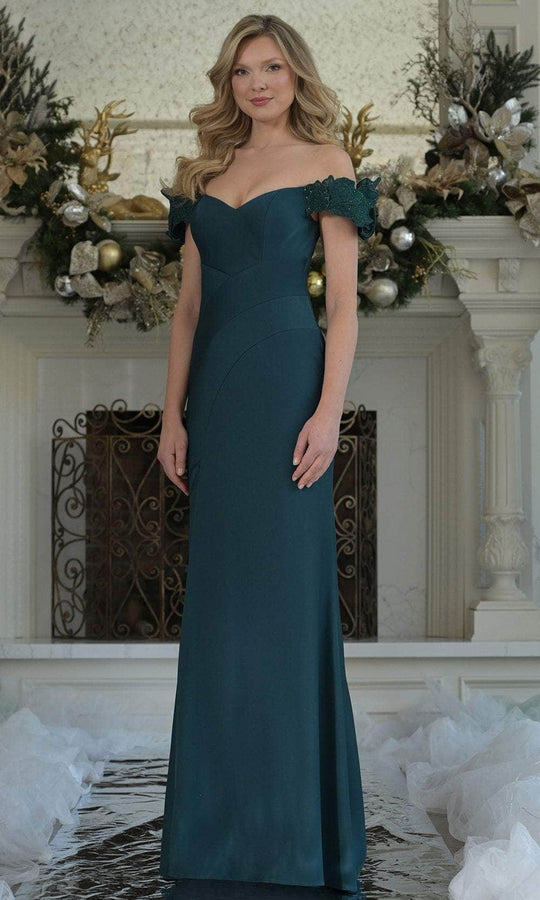 Rina Di Montella RD3325 - Floral Sleeve Sweetheart Gown