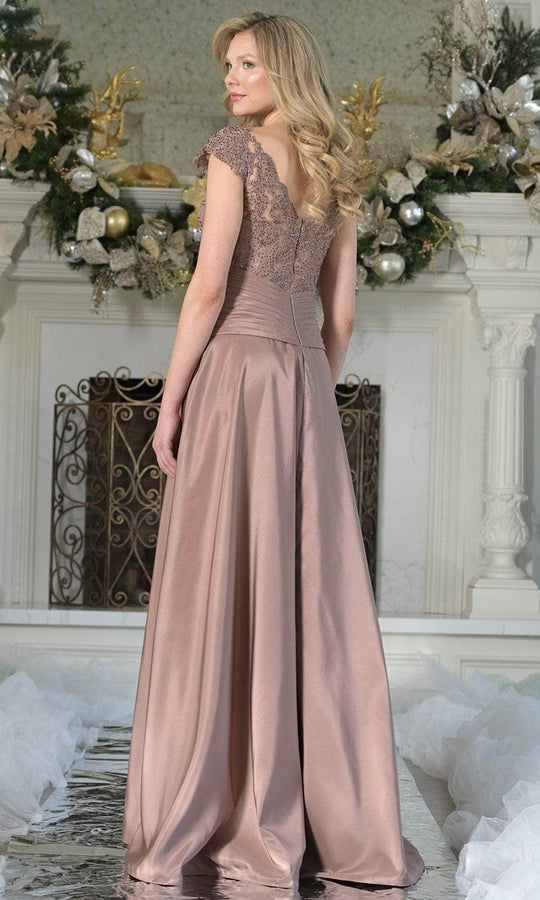 Rina Di Montella RD3327 - Beaded Lace Bodice A-Line Gown