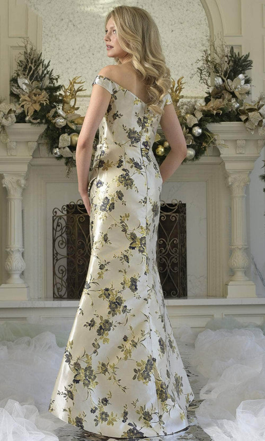 Rina Di Montella RD3350 - Floral Off Shoulder Sheath Gown
