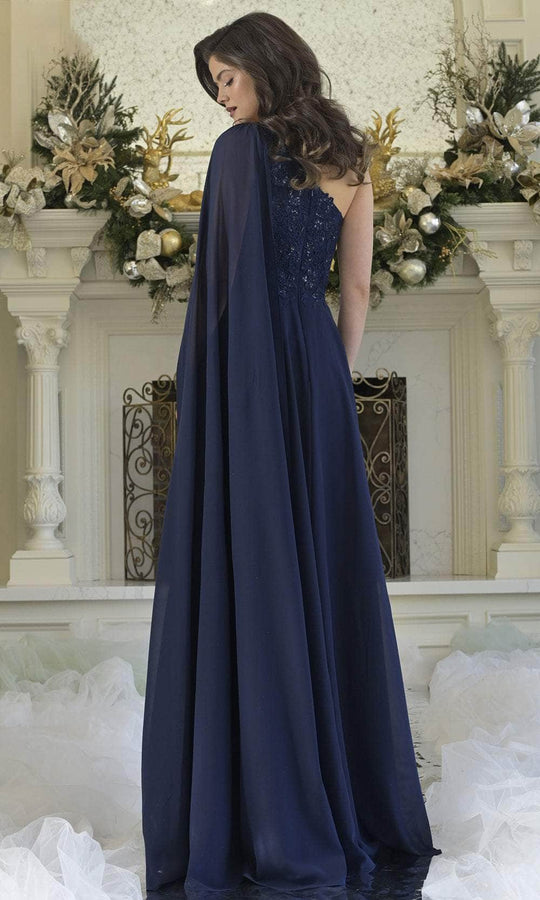 Rina Di Montella RD3354 - One Shoulder Embroidered Gown