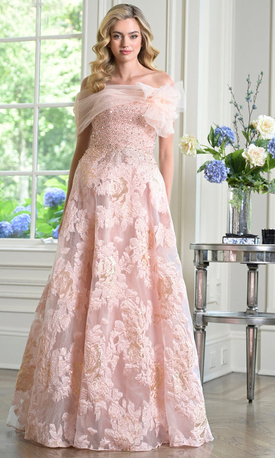 Rina di Montella RD3406-1 - Beaded Bodice A-line Organza Gown