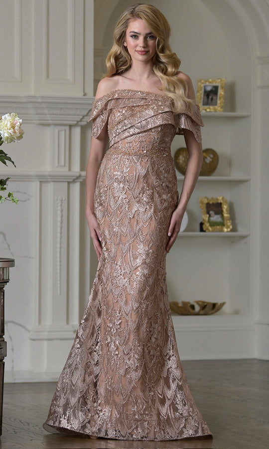 Rina Di Montella RD3531 - Embroidered Short Sleeve Mermaid Dress