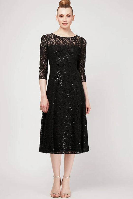 S.L. Fashions Dresses (SLNY) 9119133 Keyhole Back Lace Evening Dress