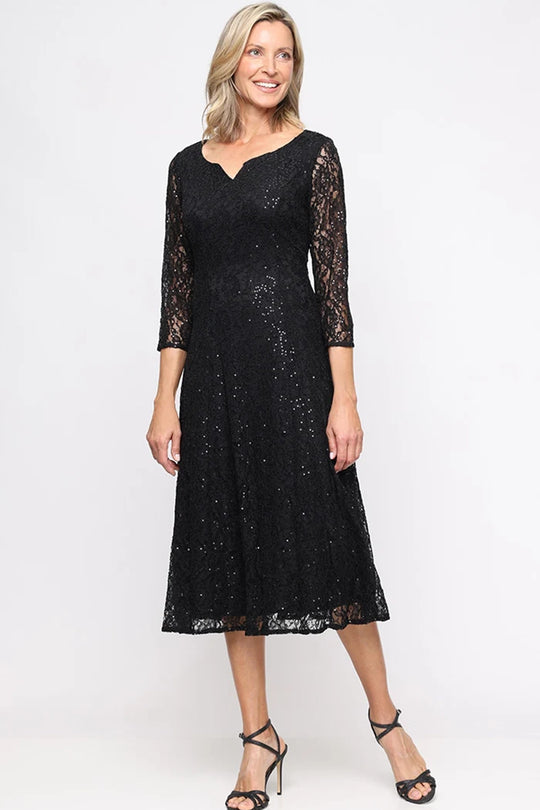 S.L. Fashions Dresses (SLNY) 9119144 Sequin Lace A-Line Evening Dress