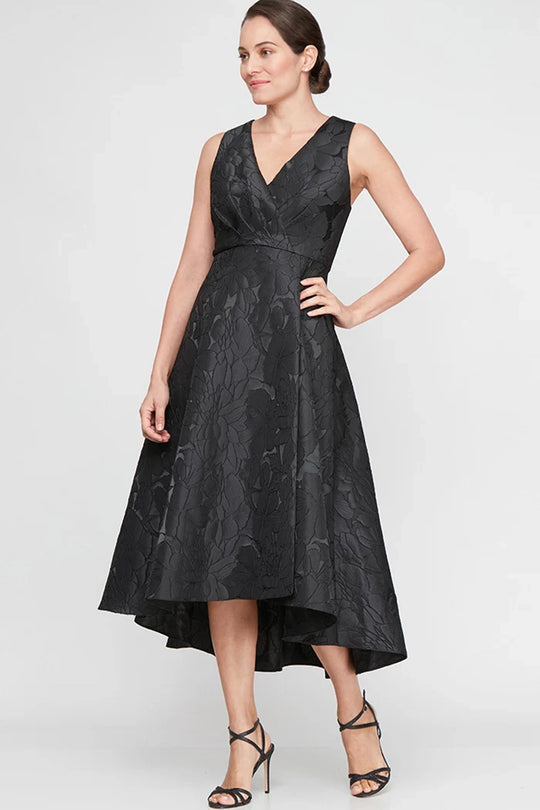 S.L. Fashions Dresses (SLNY) 9281160 Jacquard High Low Evening Dress