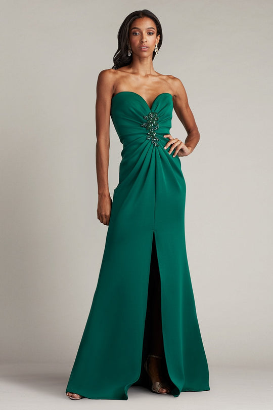 Tadashi Shoji SAGD24375LB - Tia Draped Strapless Column Evening Gown