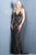 SCALA 48710 - Deep V-Neck Backless Evening Dress Evening Dresses 00 / Black/Nude