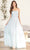SCALA 60515 - Sequined A-Line Evening Gown Special Occasion Dress 000 / Sky Blue