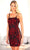 SCALA 60520 - Illusion Side Cocktail Dress Special Occasion Dress 000 / Red/Black