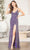 SCALA 60723 - Beaded Evening Dress with Slit Special Occasion Dress 000 / Navy/Silver