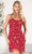 SCALA 60803 - Fringed Hem Cocktail Dress Special Occasion Dress 000 / Red