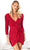 SCALA 60900 - Quarter Sleeve Sequin Cocktail Dress Special Occasion Dress 000 / Red