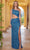 SCALA 61339 - One Shoulder Cutout Prom Dress Prom Dresses 000 / Blue