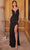 SCALA 61344 - Plunging Beaded Prom Dress Prom Dresses 000 / Black