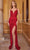 SCALA 61344 - Plunging Beaded Prom Dress Prom Dresses 000 / Red