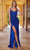 SCALA 61347 - Sequined Prom Dress with Slit Prom Dresses 000 / Royal