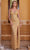 SCALA 61349 - Beaded V-Neck Prom Dress Prom Dresses 000 / Gold