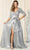 Sequined V-Neck Evening Dress MQ1852 Evening Dresses 6 / Silver