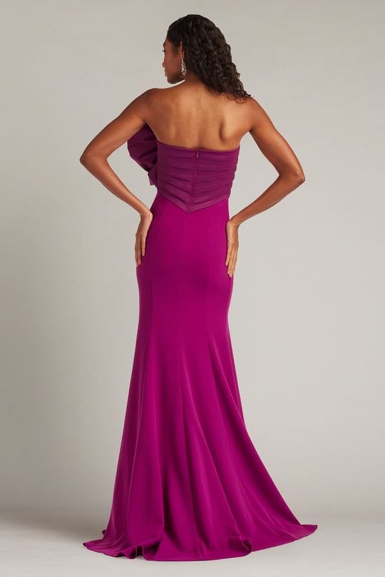 Tadashi Shoji BOS26010L - Breton Sculpted Bow Asymmetric Evening Gown