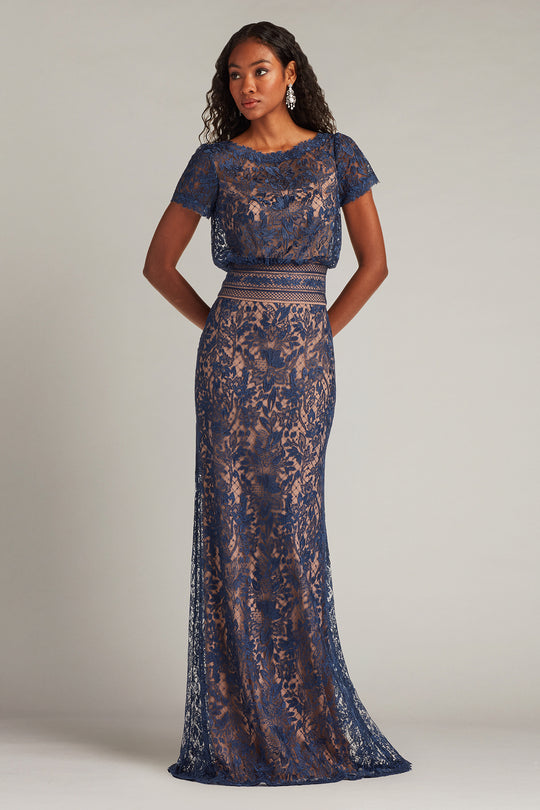 Tadashi Shoji CIK25366L - Calista Embroidered Blouson Evening Gown
