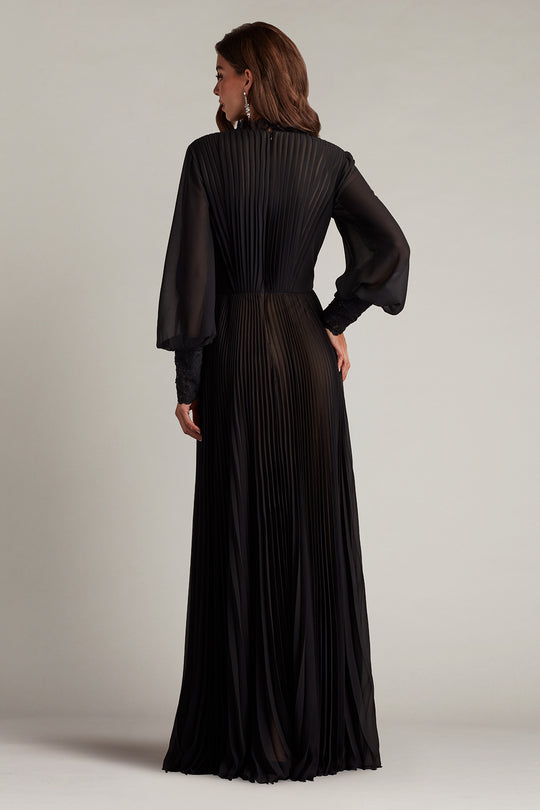 Tadashi Shoji YV25197L - Fellows Blouson Sleeve A-Line Pleated Gown